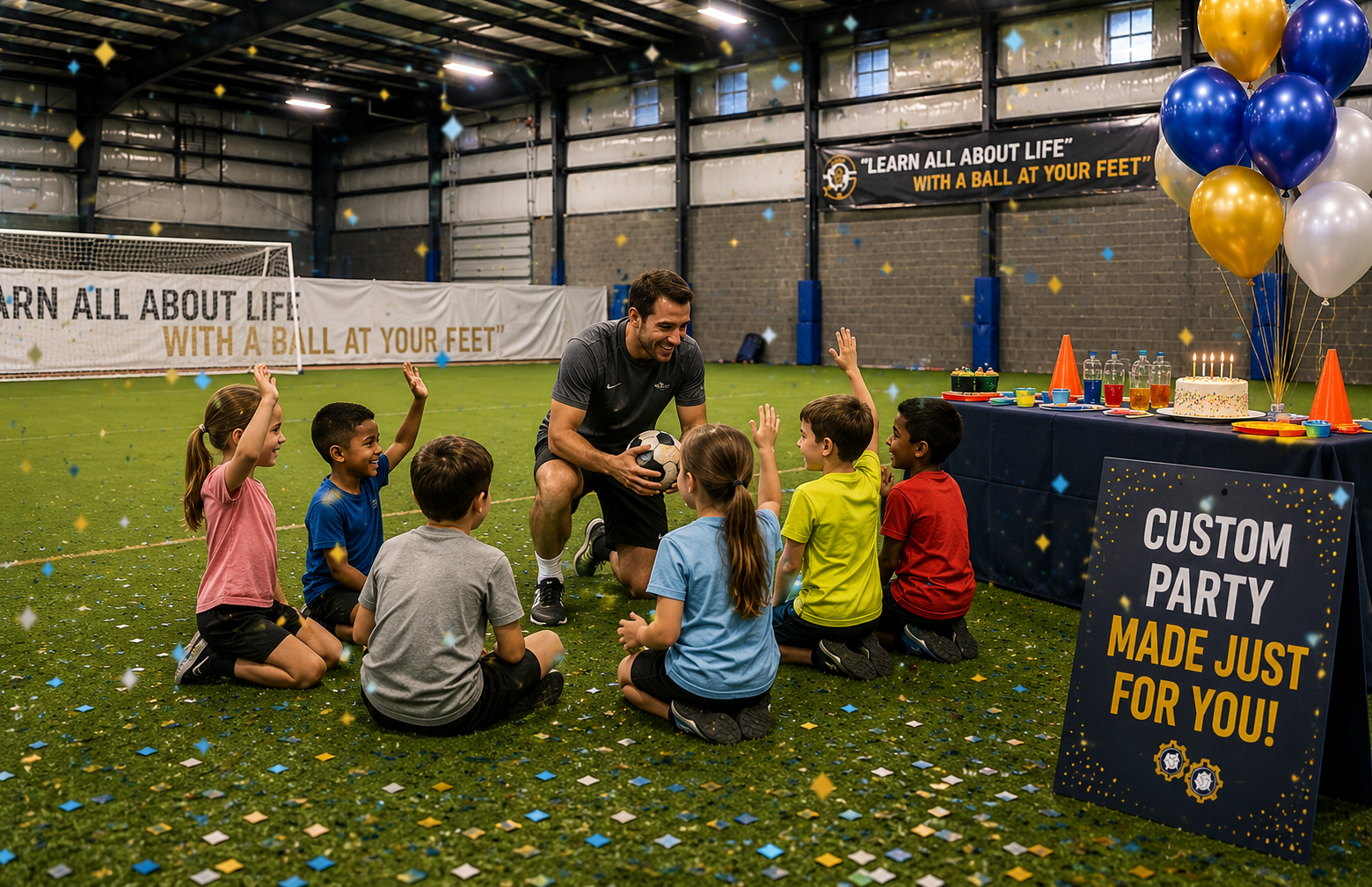 Custom birthday party at Carolina Futsal Center